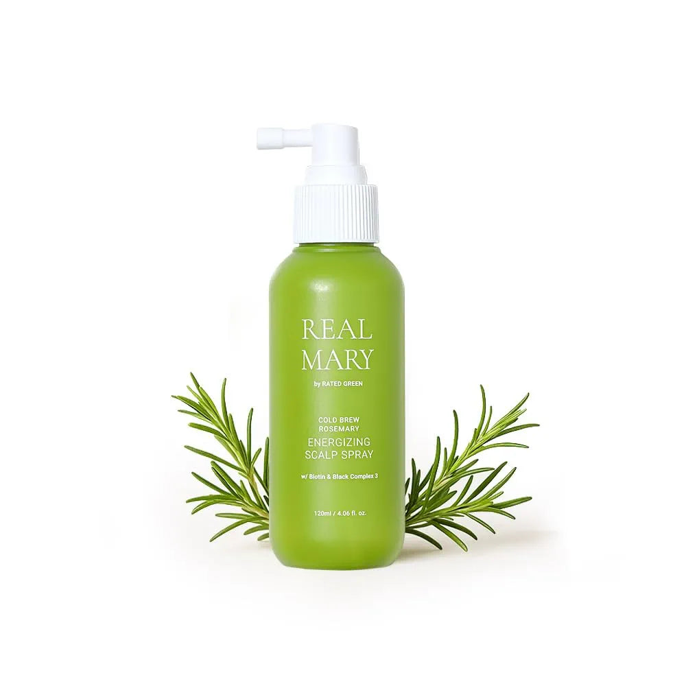 Cold brew Rosemary energising scalp spray with Biotin & Black complex 3 by Rated Green