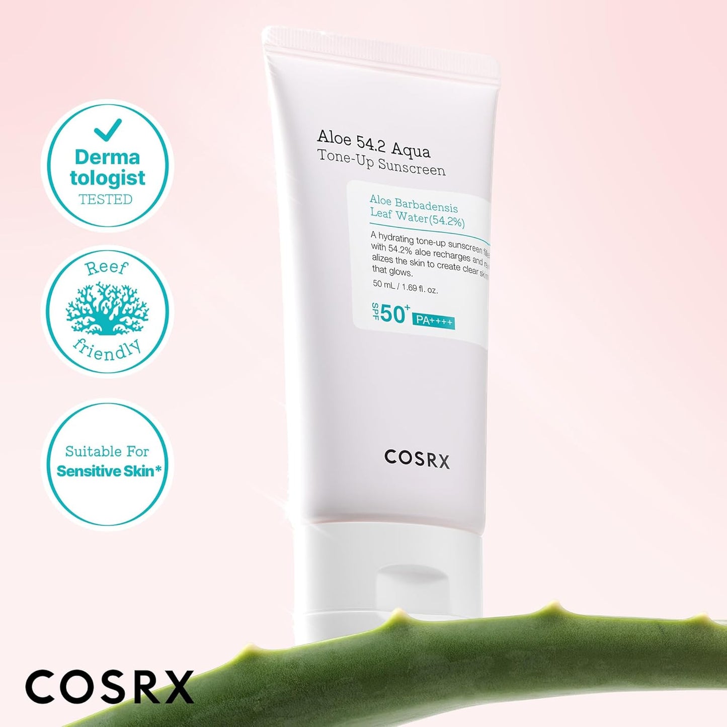 Aloe 54.2 Aqua Tone-up Sunscreen SPF 50+ PA++++ by Cosrx