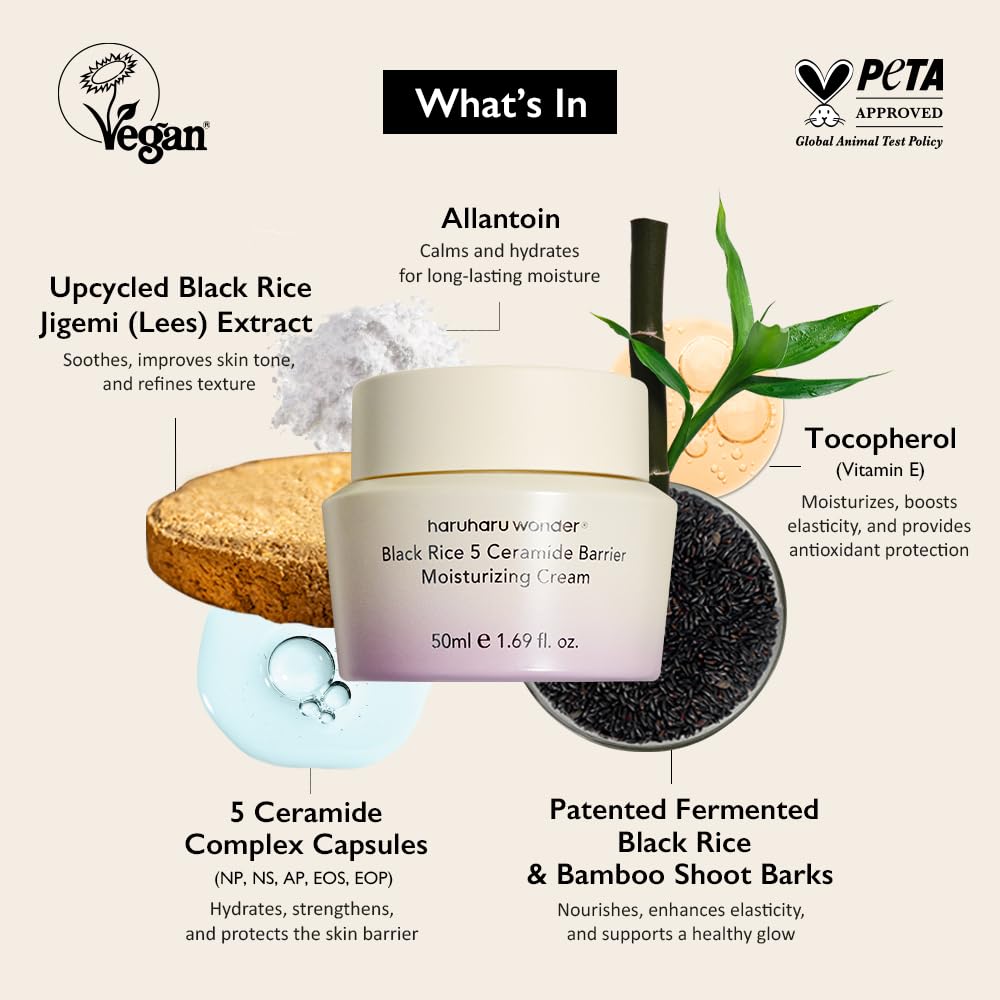 Black Rice 5 Ceramide Barrier Moisturizing Cream by HaruHaru