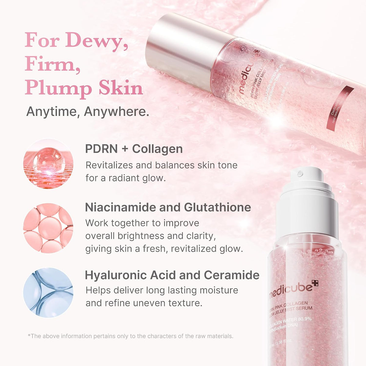PDRN Pink Collagen Glow Jelly Mist Serum by Medicube