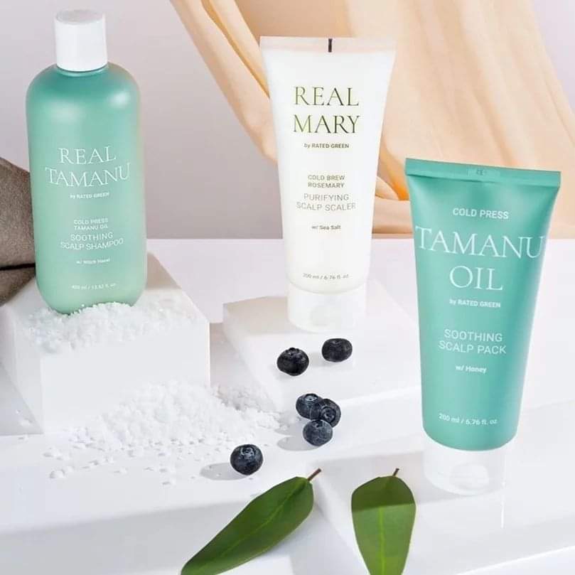 Shampoo and mask for oily hair and sensitive scalp with Tamanu oil by Rated Green