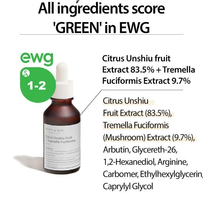 Ορός με Εκχύλισμα Πράσινου Μανταρινιού και Μανιτάρια Tremella από την Mary&May