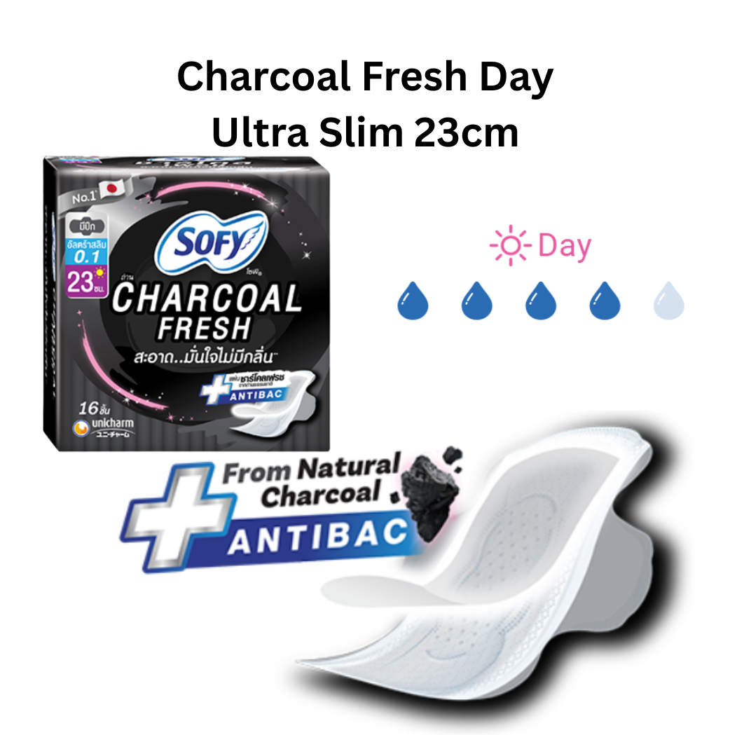 Sofy Charcoal Fresh Day Sanitary Pads by Unicharm (Thailand)