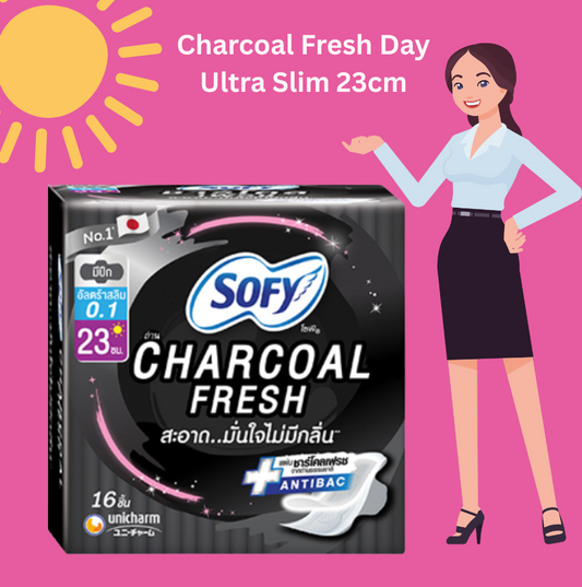 Sofy Charcoal Fresh Day Sanitary Pads by Unicharm (Thailand)