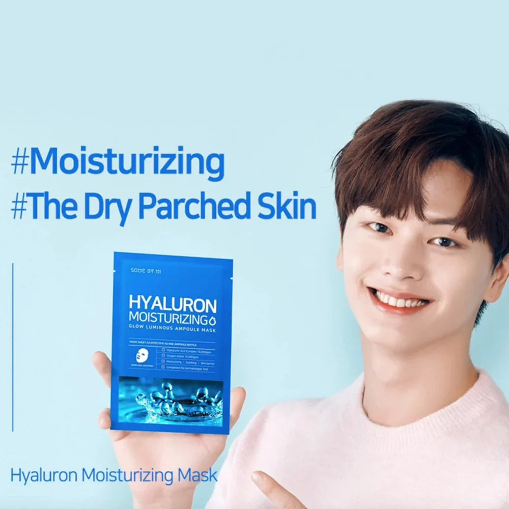 Hyaluron Moisturising Glow Luminus Ampoule Mask by Some By Mi