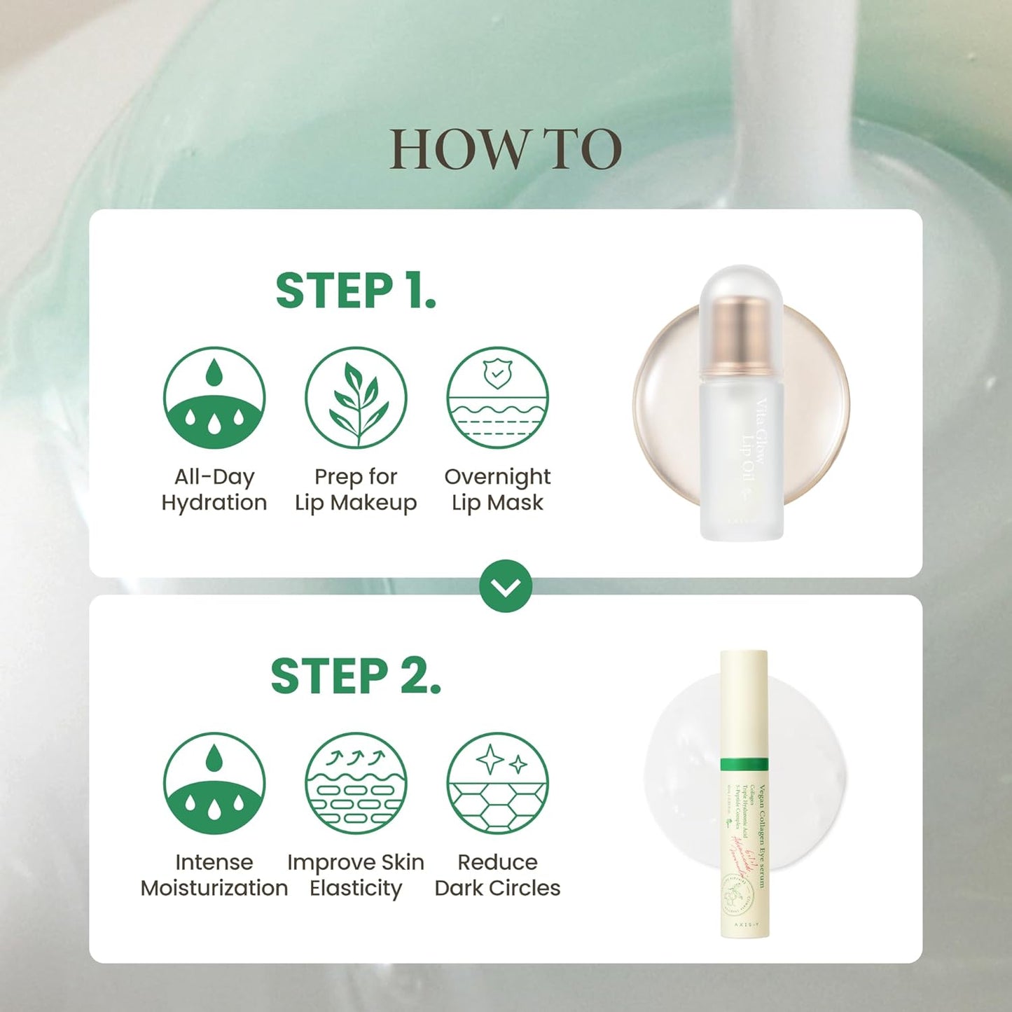 Lip & Eye Skin Care Set - Vita Glow Lip Oil & Vegan Collagen Eye Serum by AXIS-Y