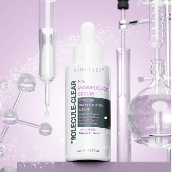 Molecule-Clear 5% Mandelic Acid Serum - Targeted Uneven Texture & Tone Level 3 by Nine less