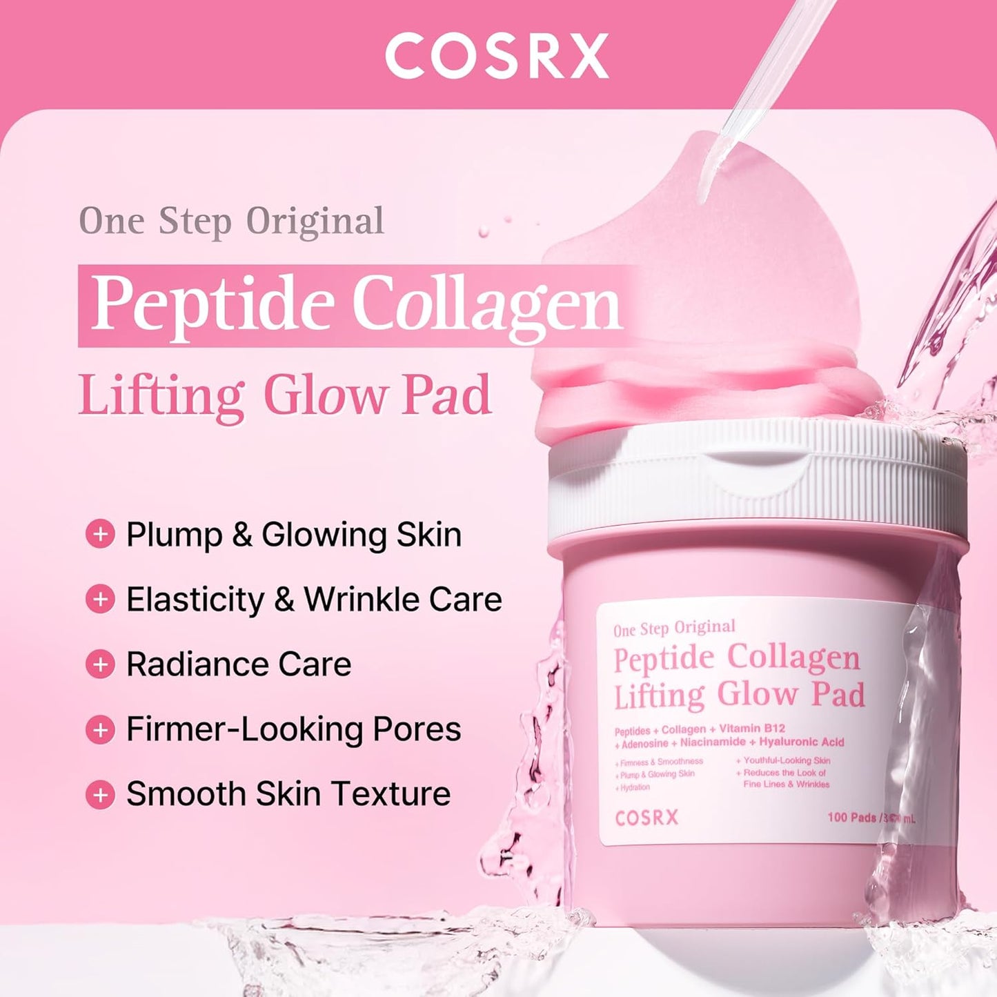 One Step Original Peptide Collagen Lifting Glow Pad by COSRX