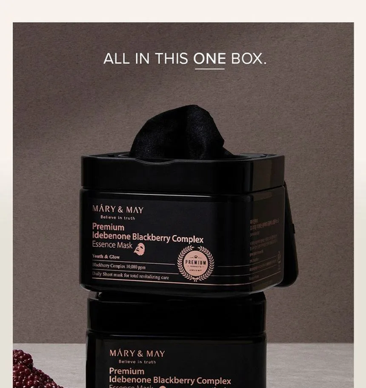 Premium Idebenone Blackberry complex mask pack for youth and glow by Mary&May