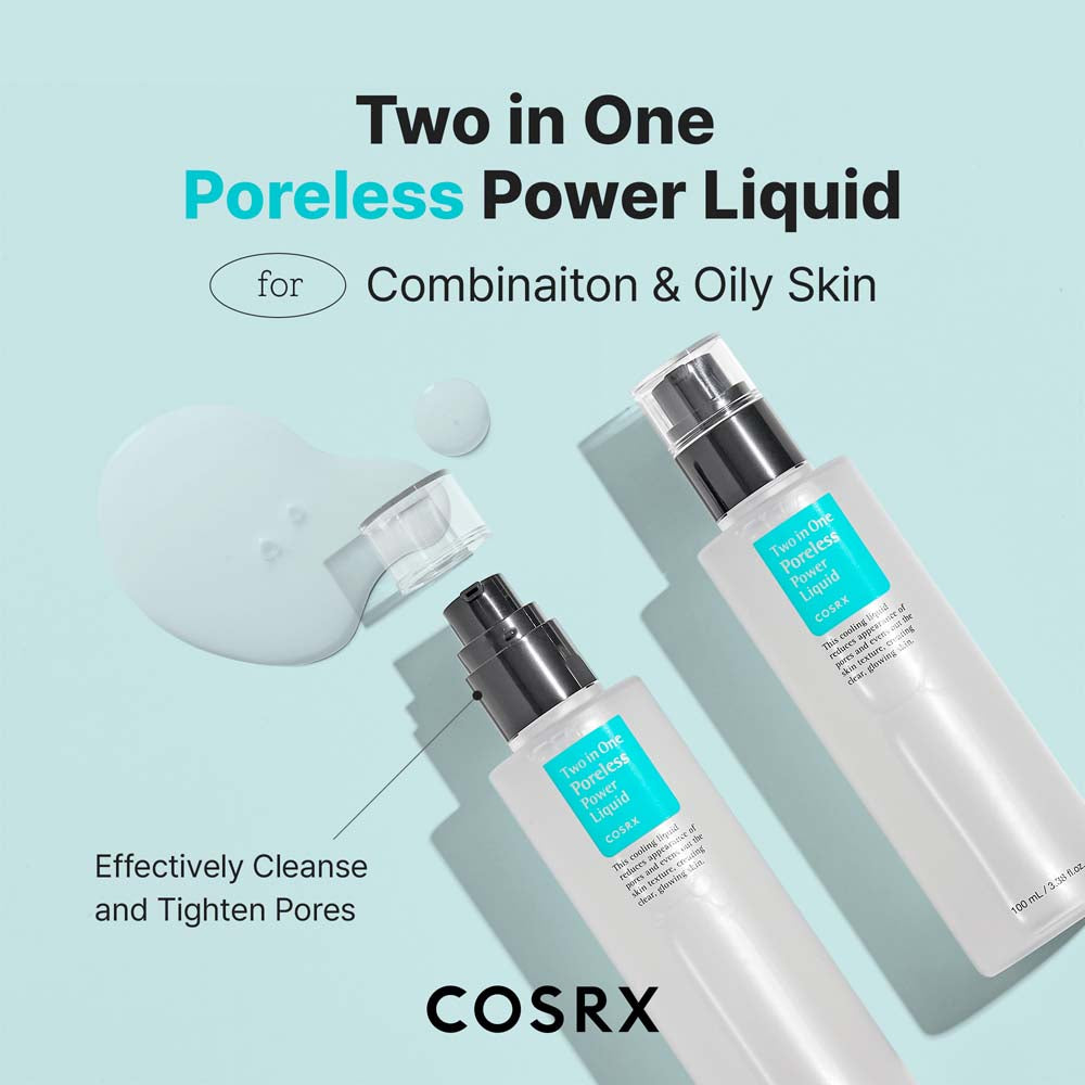 Two In One Poreless Power Liquid – Απολεπιστική Τονωτική Λοσιόν για Καθαρούς Πόρους της  COSRX