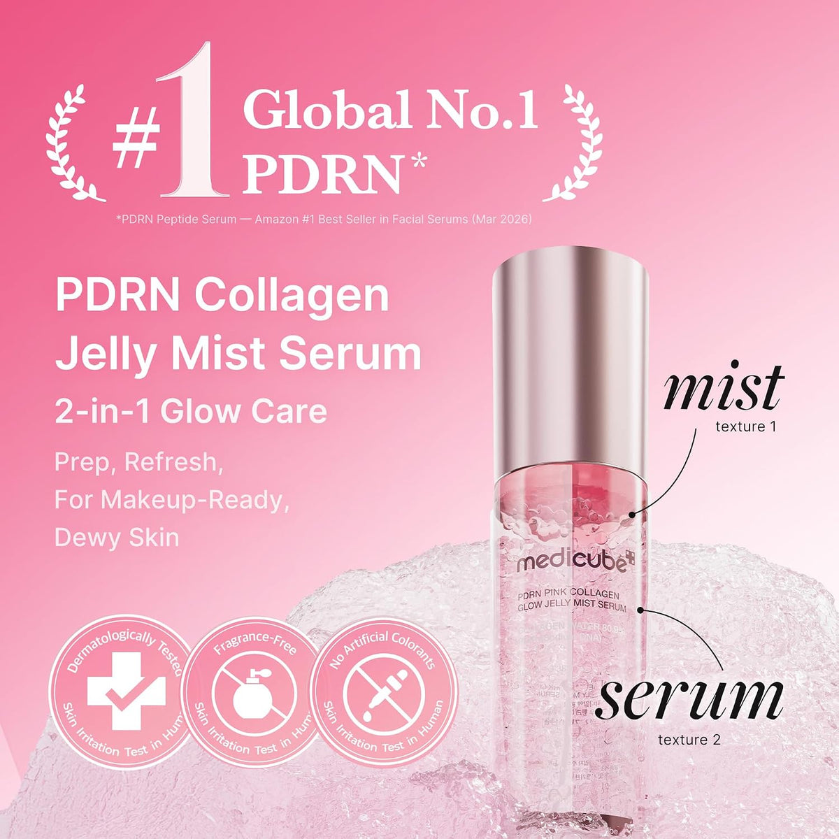 PDRN Pink Collagen Glow Jelly Mist Serum by Medicube