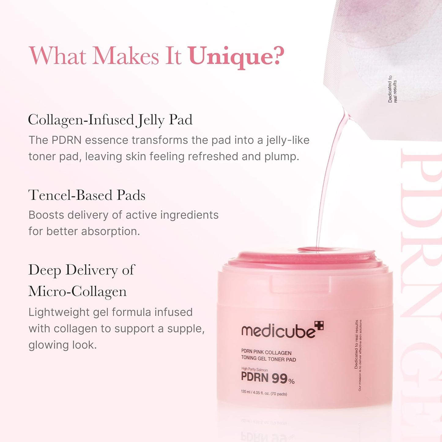 PDRN Pink Collagen Toning Gel Toner Pad by Medicube